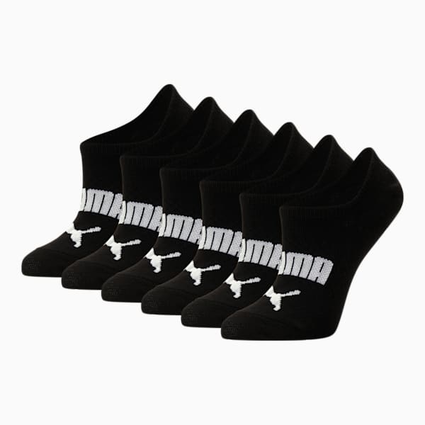 Calcetines de mujer sin felpa para tenis [paquete de 6], BLACK / WHITE, extralarge